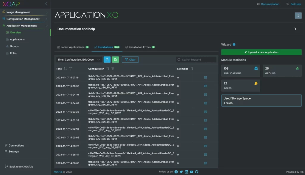 applicationXO overview