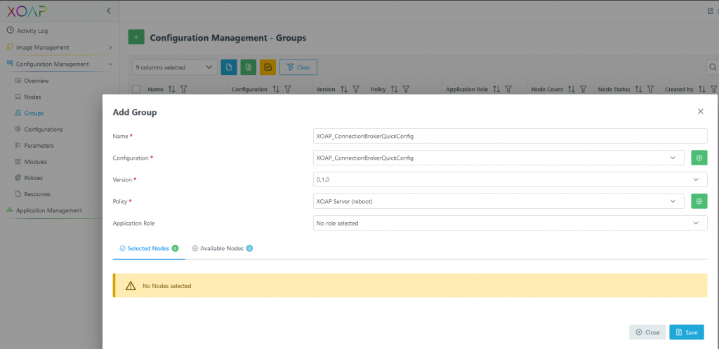 add group in configuration management