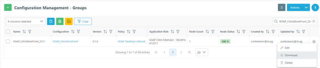 configuration management, groups download area