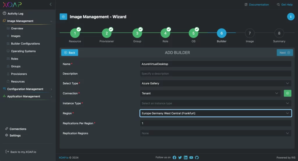 imageXO add builder to the pipeline