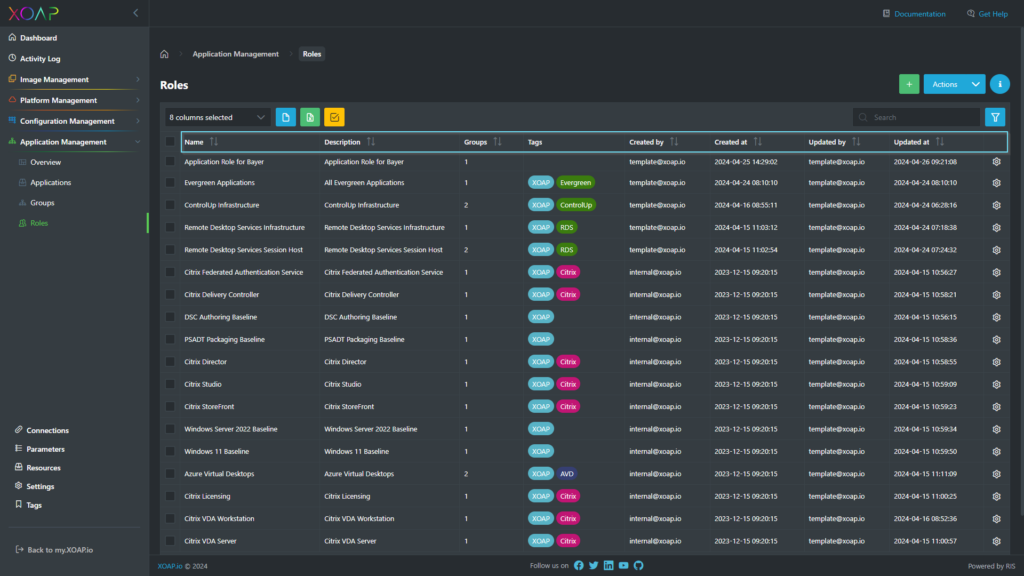 Application.XO, Roles, Overview