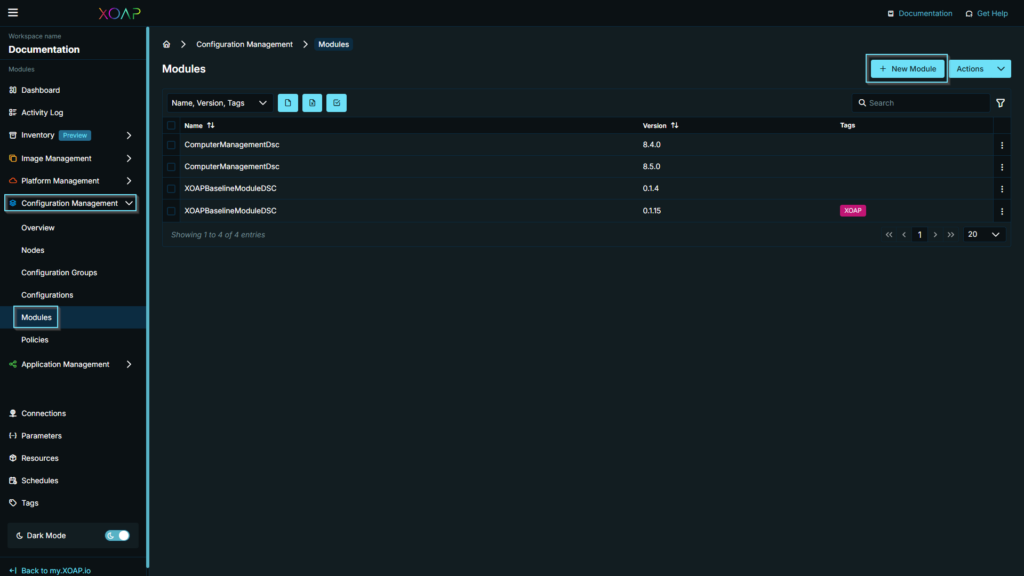 New Module option