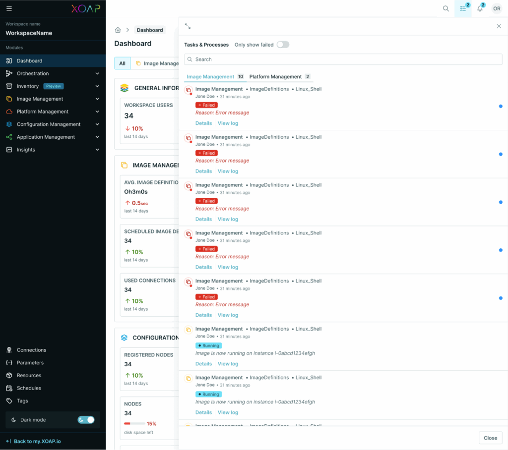 Notification area