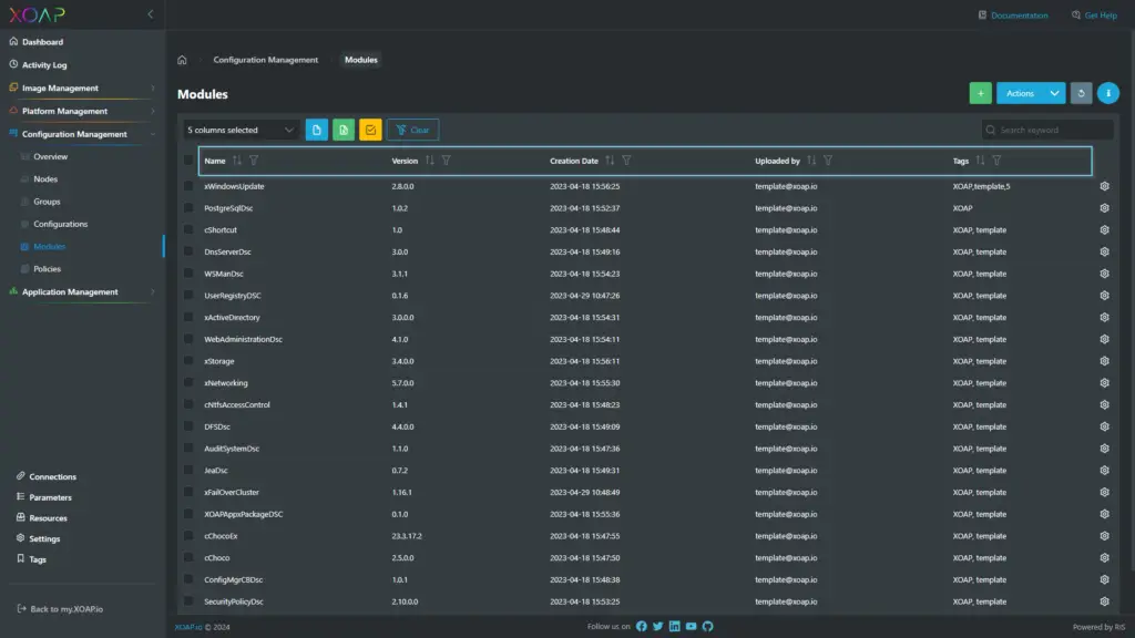 Modules in config.XO