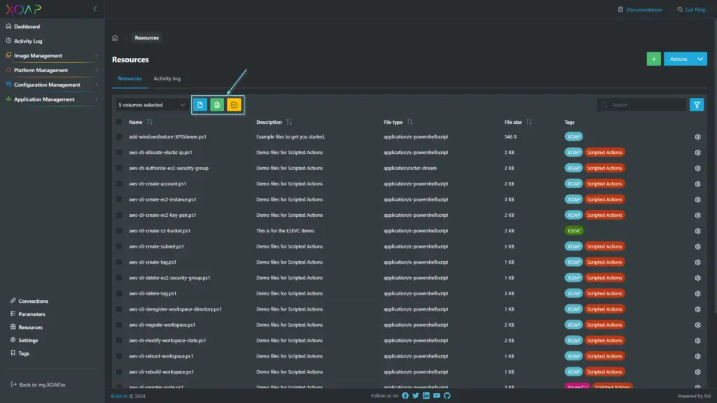 Data table export  in Resources