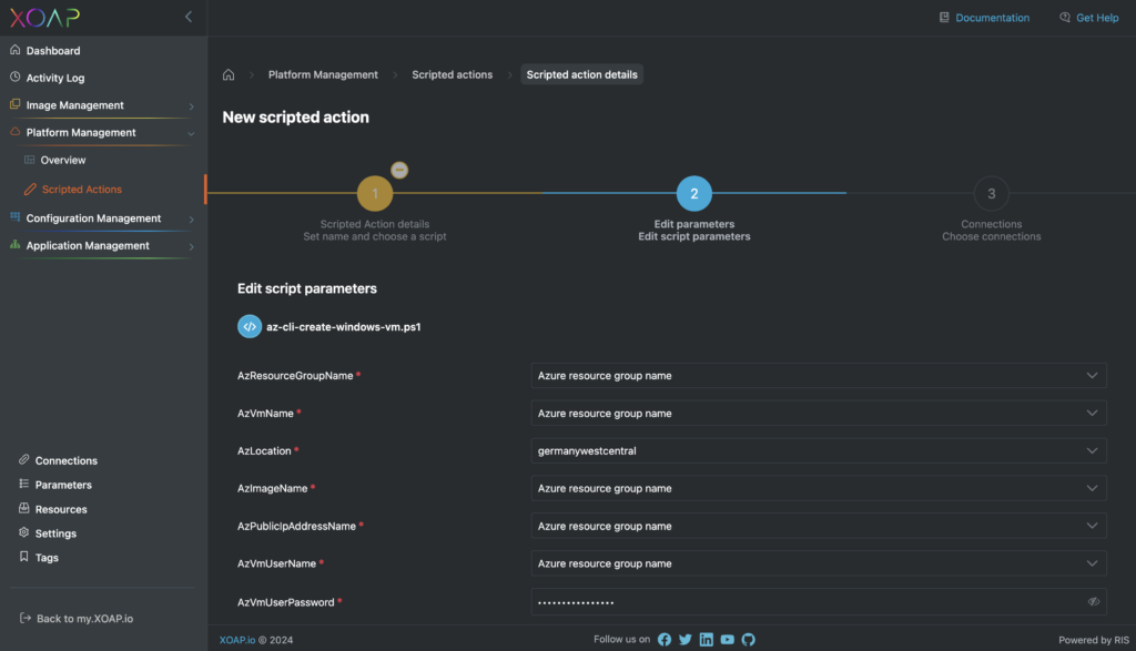 platformXO script wizard