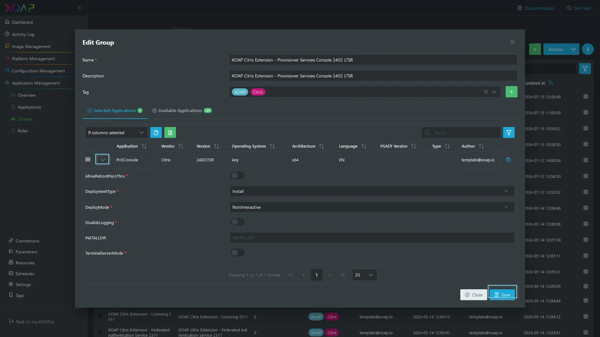 Citrix provisioning security fix using XOAP, Step 2