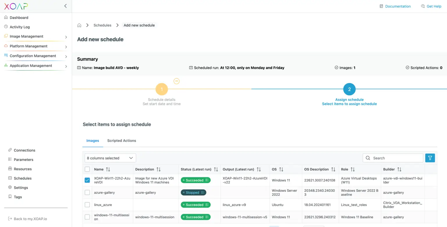 Scheduled Task in XOAP assign