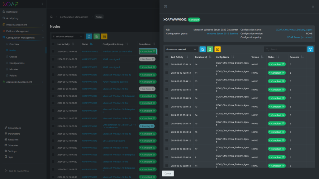 Compliance history in Nodes