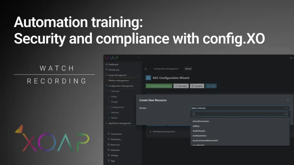 XOAP Training event | Security and compliance with config.XO