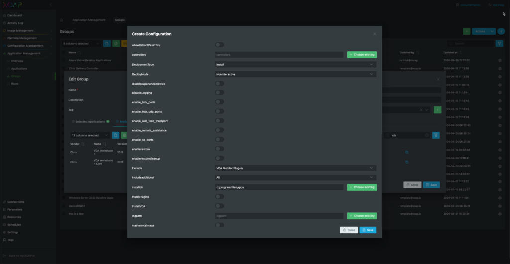 Use central parameters for DSC configurations