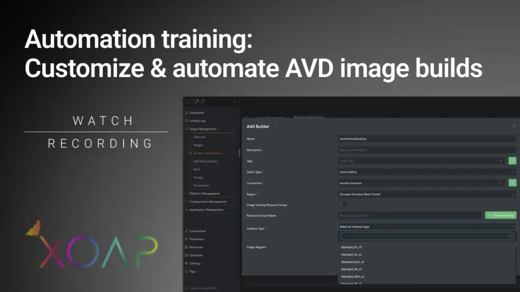 XOAP Automation training: Customize & automate AVD image builds