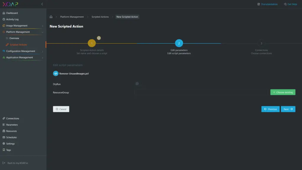 Remove unwanted Azure images in XOAP, Step 2