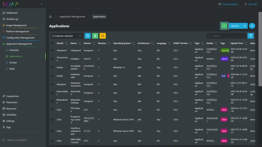 Add a new application to your Workspace