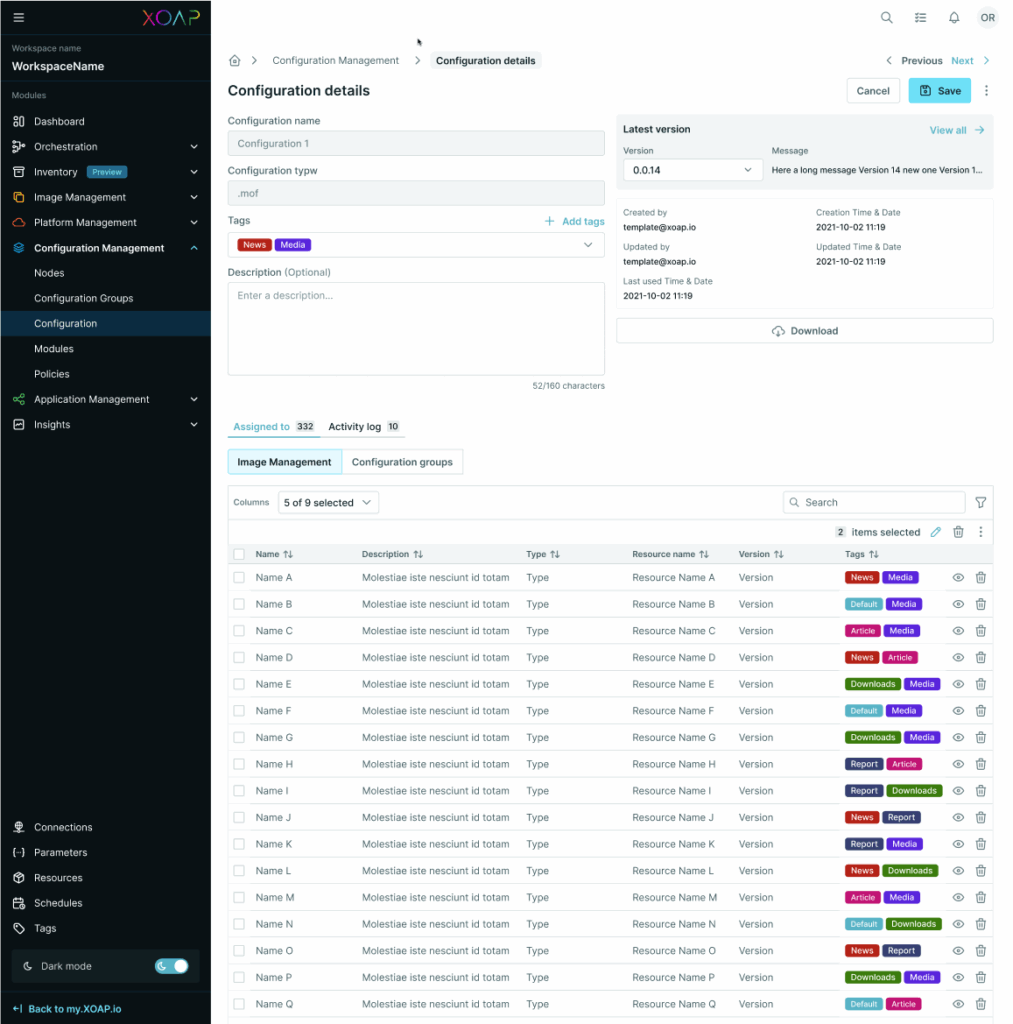 Improved Configuration details