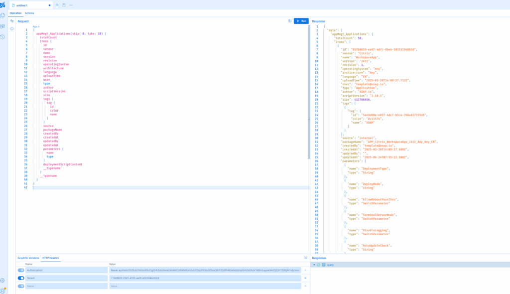 Run test query