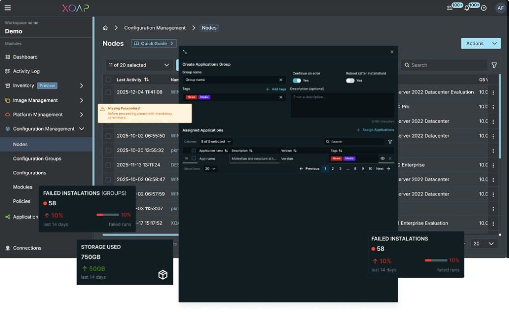 server and desktop systems xoap