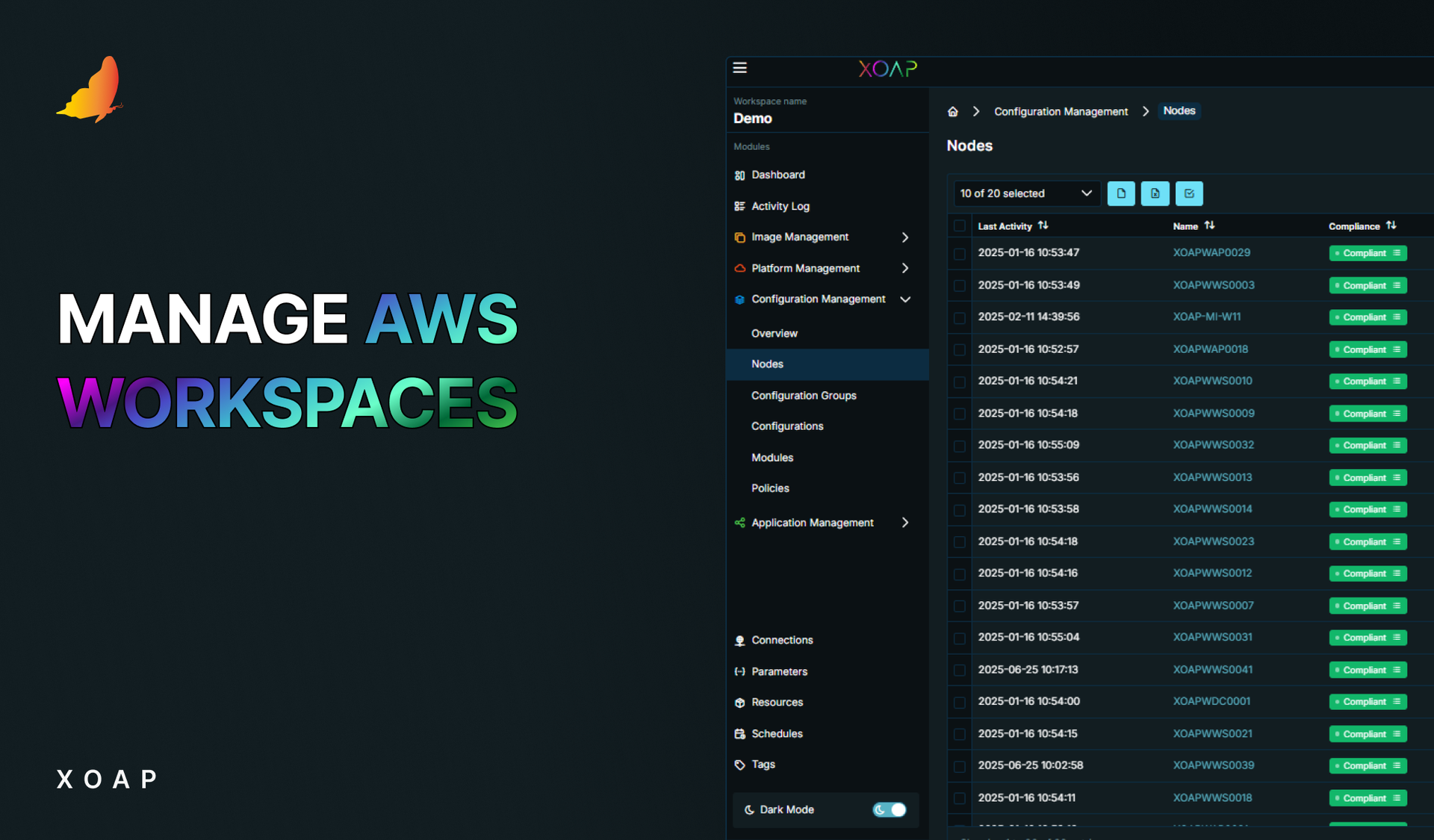 Manage AWS Workspaces with XOAP