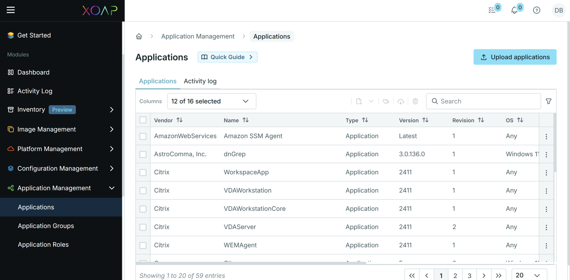 XOAP Application Management