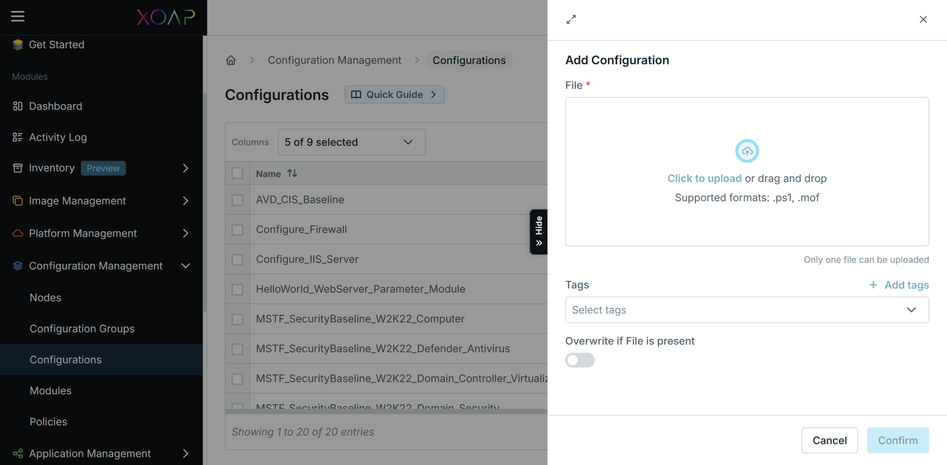 XOAP Configuration Management