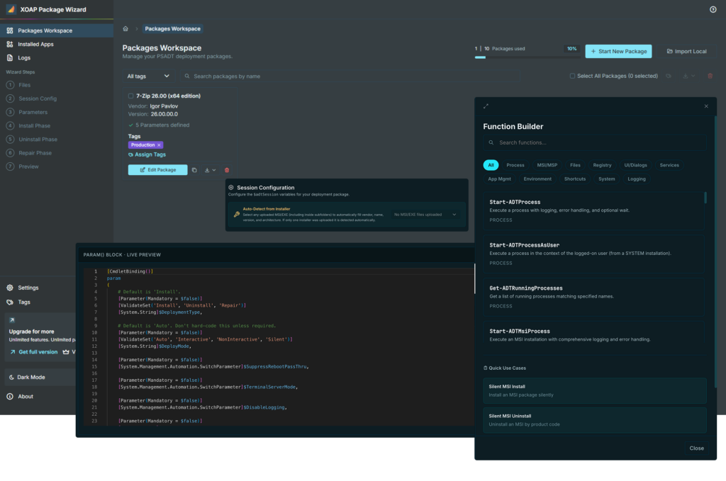 XOAP Package Wizard